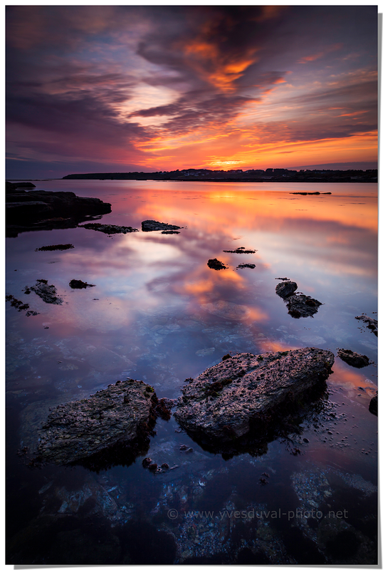 Coucher de soleil sur la pointe des chats (Morbihan, Bretagne)