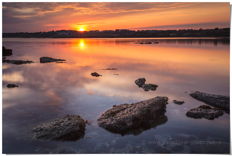 Coucher de soleil sur la pointe des chats (Morbihan, Bretagne)